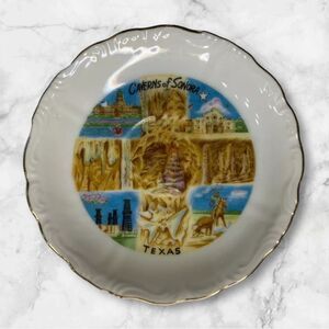 Collector Plate Caverns Of Sonora Texas 4 1/2" Lone Star State Mini Souvenir